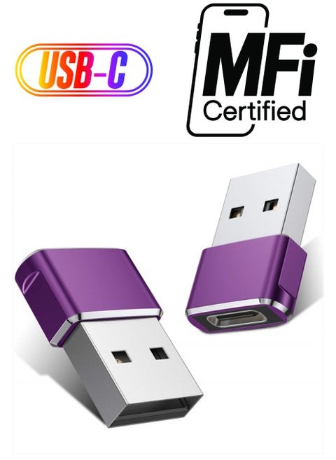 USB to USB C Adapter 2 Pack,Type C Female to A Male Power Adapter for iPhone 14 13 12 11 Mini Pro Max,Airpods,iPad Air 4 5,Samsung Galaxy Note 10 20 S21 S22 S23 FE Plus Ultra,Google Pixel 6