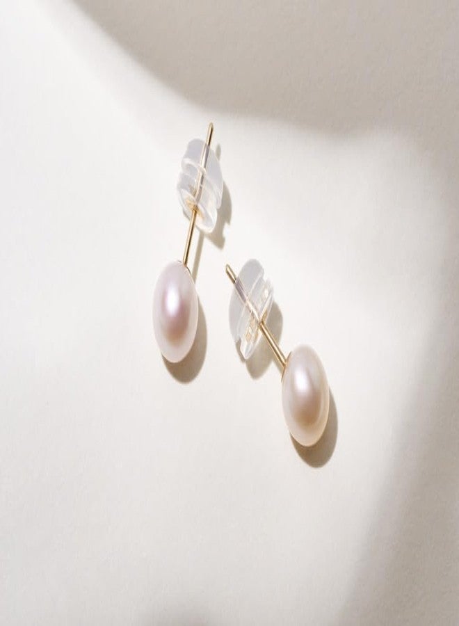 إي بي آي أقراط مرصعة باللؤلؤ الأبيض الطبيعي عيار 14 قيراطًا من إيبي للنساء، أقراط مرصعة باللؤلؤ الطبيعي عيار 14 قيراطًا، أقراط مضادة للحساسية، مرصعة بلؤلؤ مستزرع أصلي، هدية مثالية للمناسبات الخاصة كذكرى الزواج. - Image 3