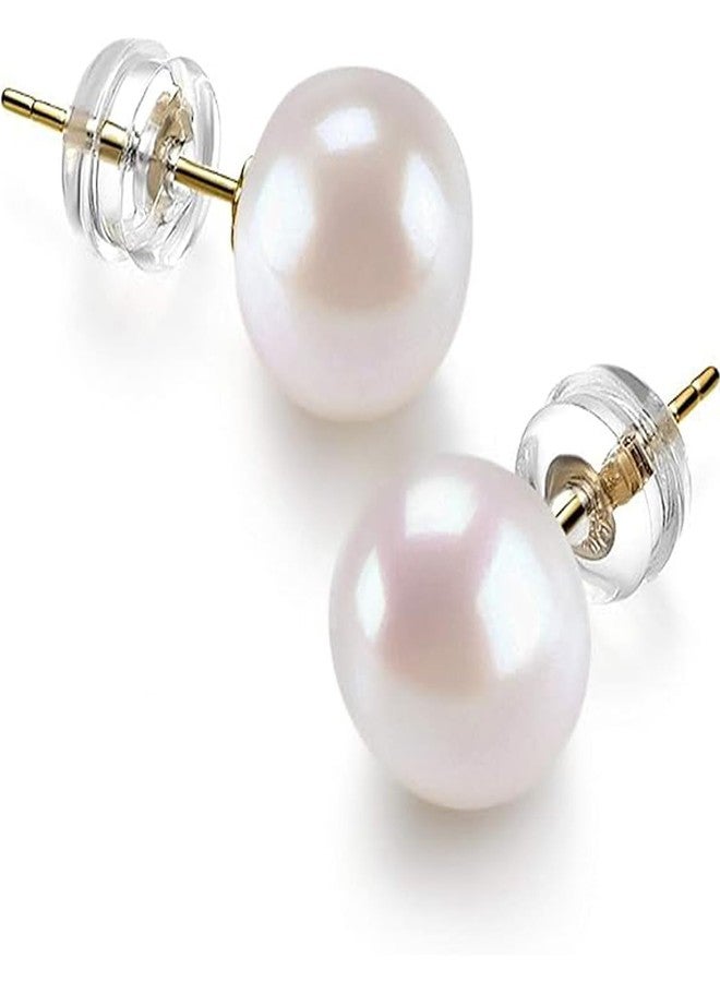 إي بي آي أقراط مرصعة باللؤلؤ الأبيض الطبيعي عيار 14 قيراطًا من إيبي للنساء، أقراط مرصعة باللؤلؤ الطبيعي عيار 14 قيراطًا، أقراط مضادة للحساسية، مرصعة بلؤلؤ مستزرع أصلي، هدية مثالية للمناسبات الخاصة كذكرى الزواج. - Image 1