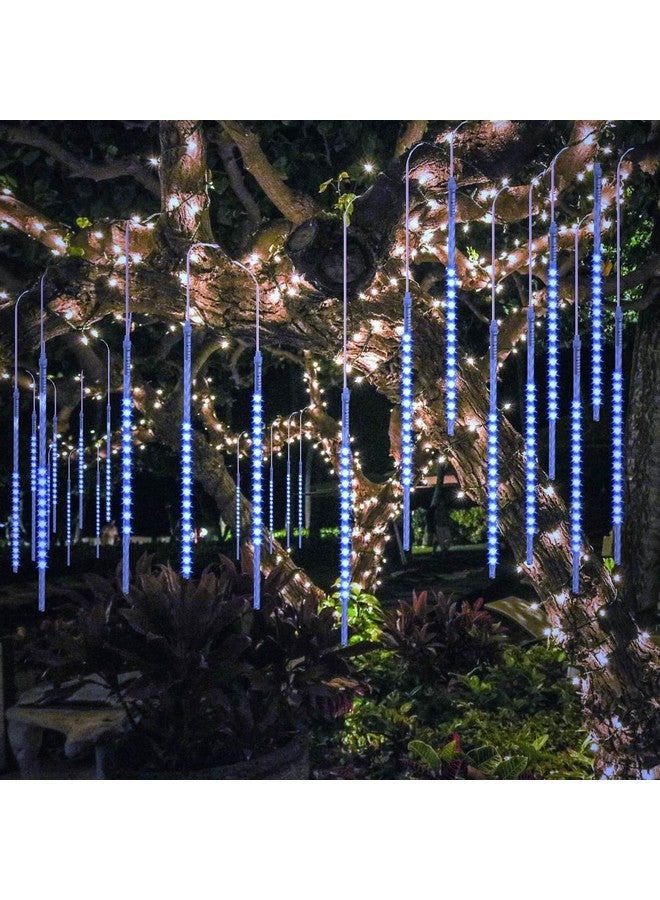 بلو فاير أضواء دش النيزك المطورة، 19.68 بوصة 10 أنابيب 540 مصباح ليد أضواء جليدية خارجية لعيد الميلاد، أضواء مقاومة للماء لسقوط المطر لشجرة العطلة أو الشرفة أو الفناء أو السطح أو ديكور الحفلات (أزرق) - Image 1