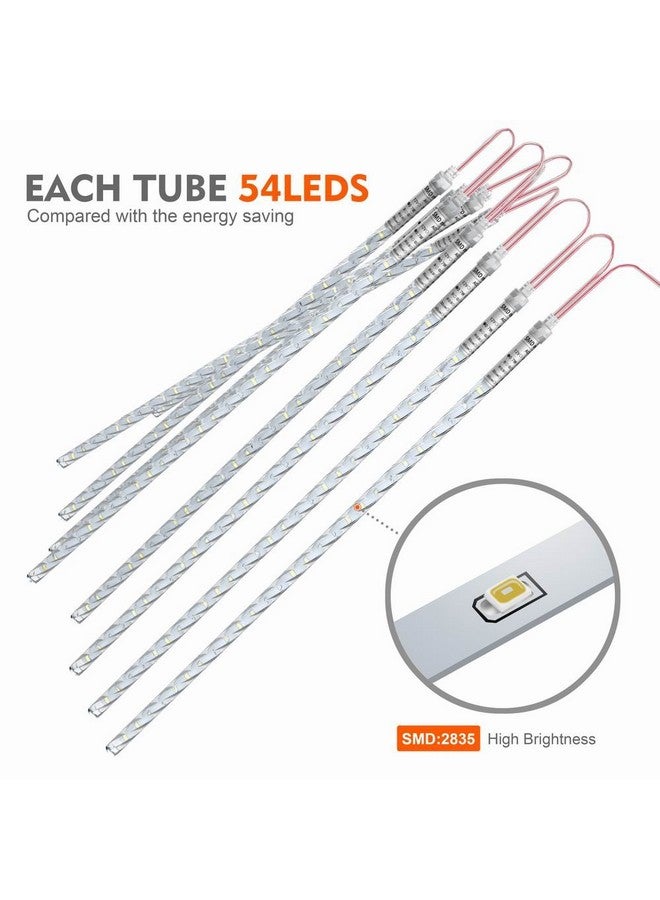 بلو فاير أضواء دش النيزك المطورة، 19.68 بوصة 10 أنابيب 540 مصباح ليد أضواء جليدية خارجية لعيد الميلاد، أضواء مقاومة للماء لسقوط المطر لشجرة العطلة أو الشرفة أو الفناء أو السطح أو ديكور الحفلات (أزرق) - Image 3