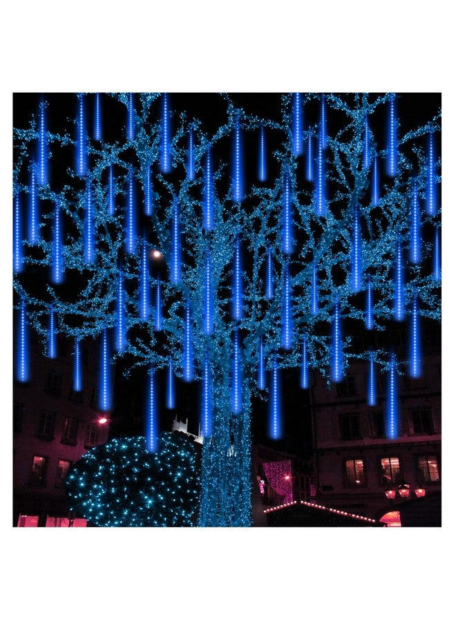بلو فاير أضواء دش النيزك المطورة، 19.68 بوصة 10 أنابيب 540 مصباح ليد أضواء جليدية خارجية لعيد الميلاد، أضواء مقاومة للماء لسقوط المطر لشجرة العطلة أو الشرفة أو الفناء أو السطح أو ديكور الحفلات (أزرق) - Image 2