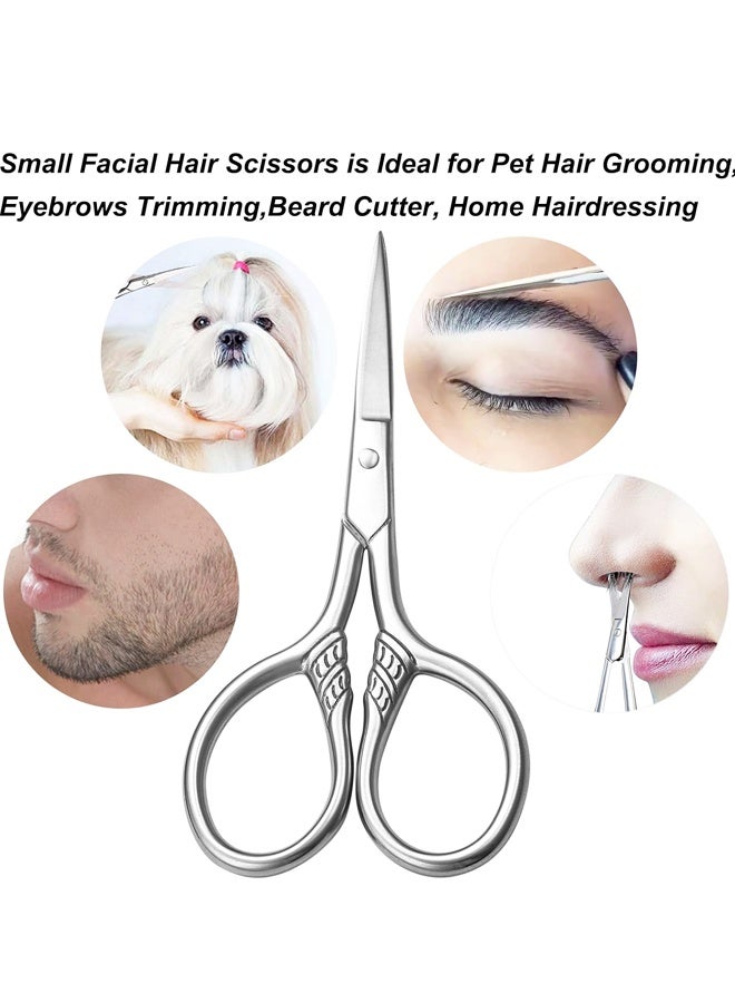 طقم أدوات تجميل عتيق متعدد الأغراض من الفولاذ المقاوم للصدأ مكون من قطعتين لشعر الوجه والحاجب والرموش واللحية والشارب - Image 3