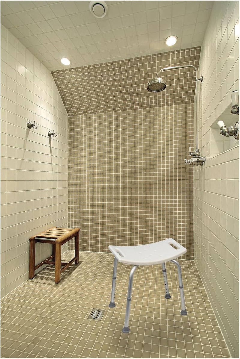 Aidapt Height Adjustable Shower and Bath Stool with Anti slip Feet Easy Clean Surface and Hand Grip to Aid Stability For Users Who are Elderly Disabled Pregnant or Unsteady on their Feet - Image 3