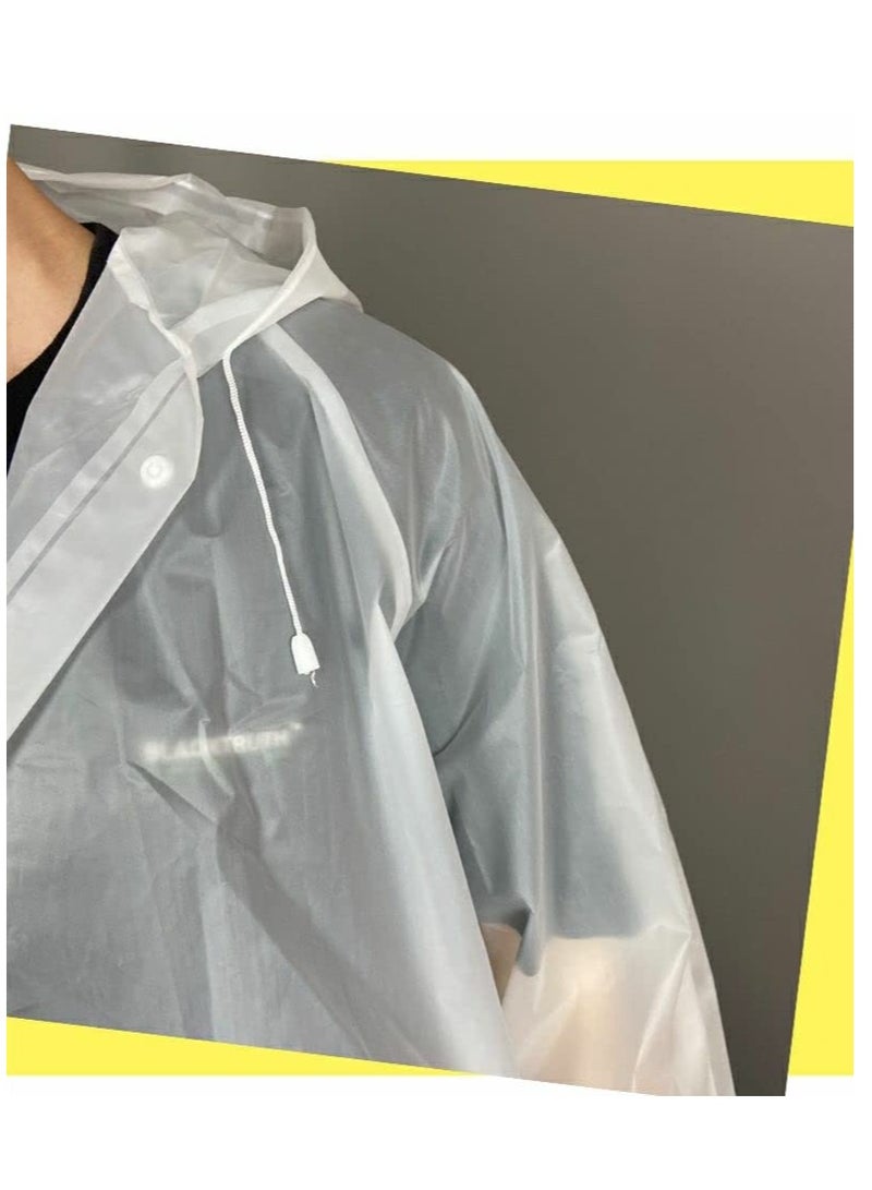 SYOSI Rain Ponchos Raincoat EVA Waterproof Portable Rain Jacket Coats Camping Hiking Outerwear Reusable With Hoods and Open Sleeves for Adults Men Women - Image 2