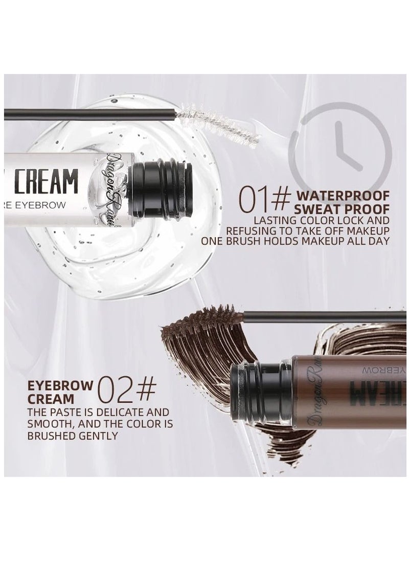 Dragon Ranee - Eyebrow Shaping Cream Set Waterproof Long Lasting Brows Styling Gel for Natural Brows Clear and Coffee 4g x 2 - Image 1