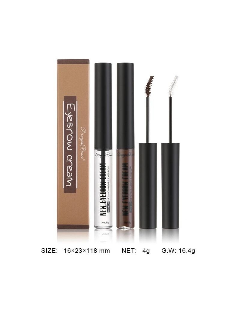 Dragon Ranee - Eyebrow Shaping Cream Set Waterproof Long Lasting Brows Styling Gel for Natural Brows Clear and Coffee 4g x 2 - Image 1