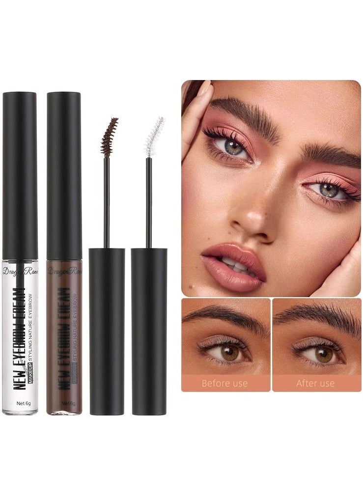 Dragon Ranee - Eyebrow Shaping Cream Set Waterproof Long Lasting Brows Styling Gel for Natural Brows Clear and Coffee 4g x 2 - Image 1