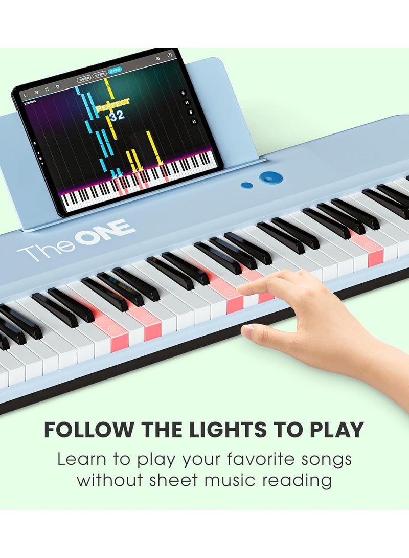 THE ONE The ONE Smart Keyboard COLOR 61 Keys Piano Keyboard, Music Keyboard with 256 Timbres, 64 Polyphony, 4 Speakers, Built-in LED Lights and Free Apps  - Image 2