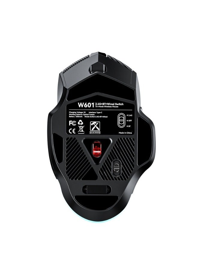 Tri-Mode Wireless Gaming Mouse – 12800DPI Adjustable, Carbon Fiber Lightweight Design, Type-C Fast Charging, Silent Clicks, Programmable Macros, Ideal for Gaming, Office, and Travel – Bluetooth/2.4G  - Image 3