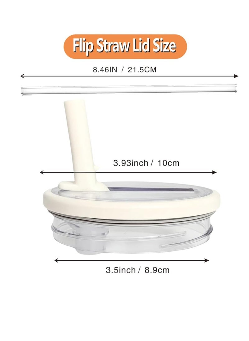 Stanley - 40 oz Leak Proof Flip Straw Lid for Stanley Tumbler, 2 Pack,Beige - Image 1