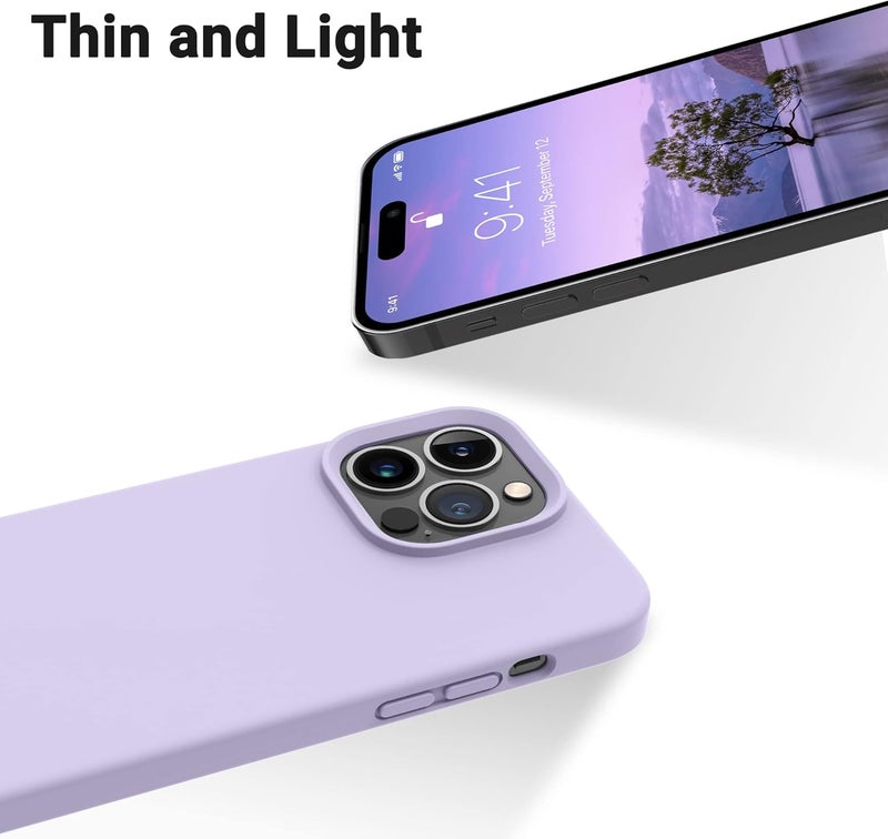 اوتوفلاي مصممة لحافظة iPhone 14 Pro، حافظة سيليكون رفيعة ونحيفة مضادة للصدمات لهاتف iPhone 14 Pro مقاس 6.1 بوصة (موف سحابي) - Image 4