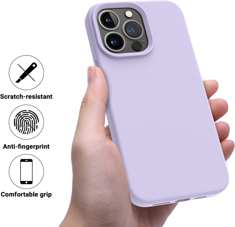 اوتوفلاي مصممة لحافظة iPhone 14 Pro، حافظة سيليكون رفيعة ونحيفة مضادة للصدمات لهاتف iPhone 14 Pro مقاس 6.1 بوصة (موف سحابي) - Image 5