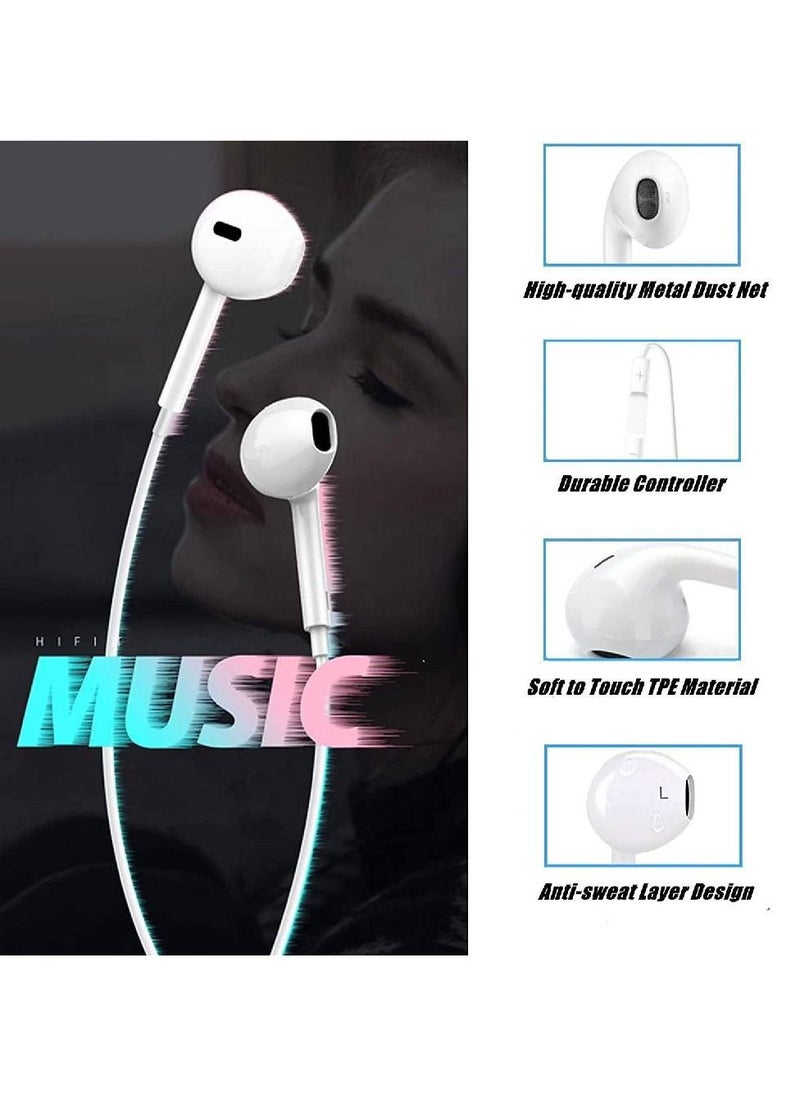 GENNEXT - Earbuds Headphones with Lightning Connector, [MFi Certified] Wired in-Ear Earphones with Microphone and Volume Control Compatible with iPhone 13/12/11 Pro Max/XS Max/X/8 Plus/7 - White - Image 1