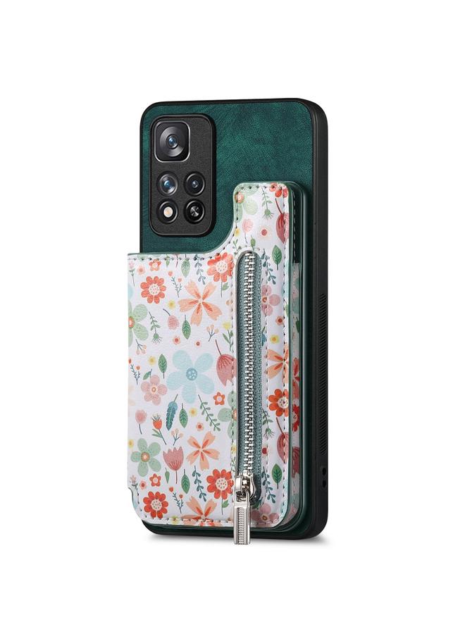 S-TOP Case For Redmi 9C Retro Painted Zipper Wallet Back Phone Case - Image 1