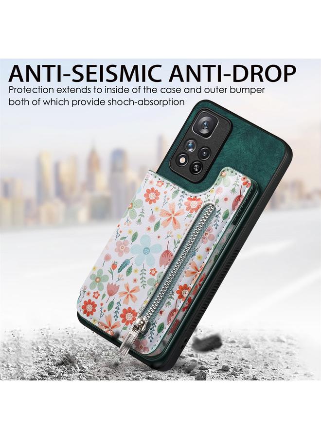 S-TOP Case For Redmi 9C Retro Painted Zipper Wallet Back Phone Case - Image 5