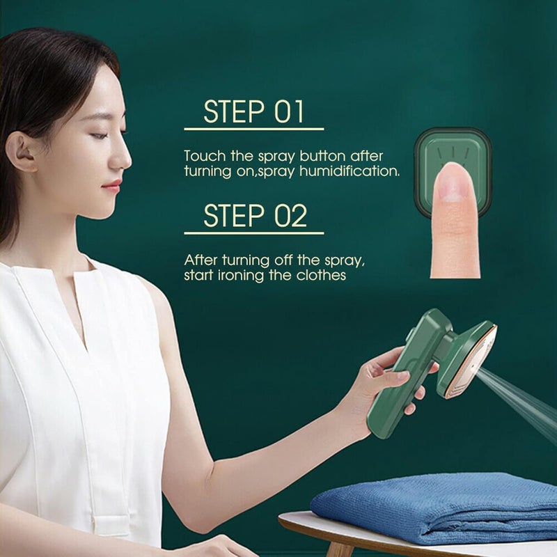 ويوبلز مكواة ملابس صغيرة محمولة، مكواة يدوية، مكواة ملابس محمولة، مكواة بخار صغيرة منزلية، مكواة كهربائية - Image 3