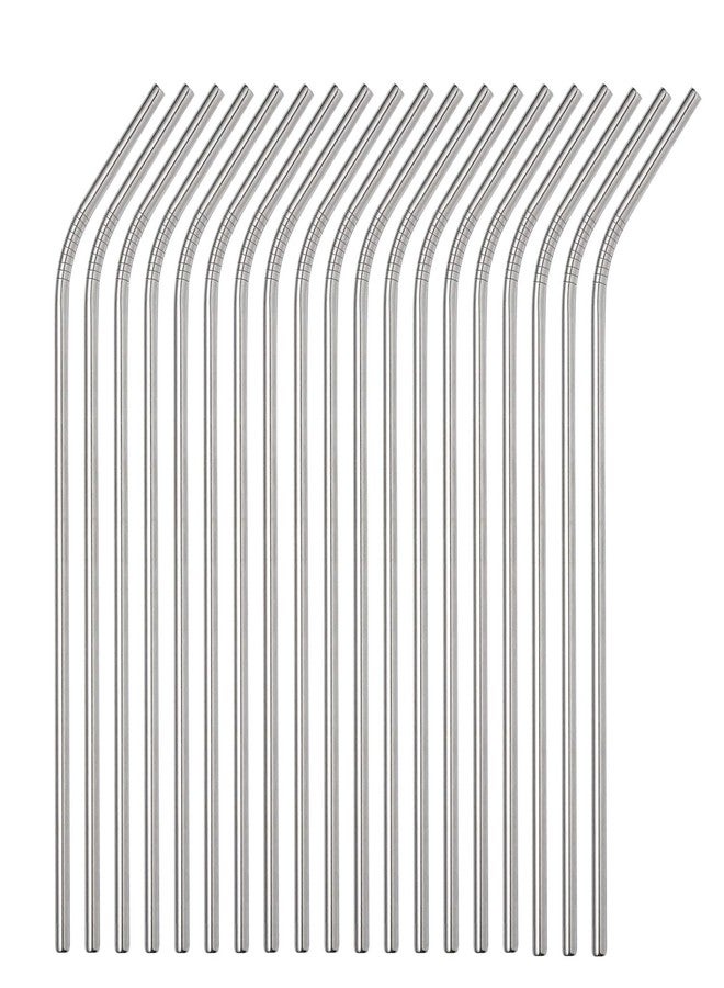 Sunwinc 200 Pack Bent Metal Straws,8.5Inch Reusable Drinking Stainless Steel Straws For Wholesale for 20oz Tumblers Yeti Cups Travel Mugs,Eco-Friendly Dishwasher Safe (200Pack Bent-Silver 8.5") - Image 1