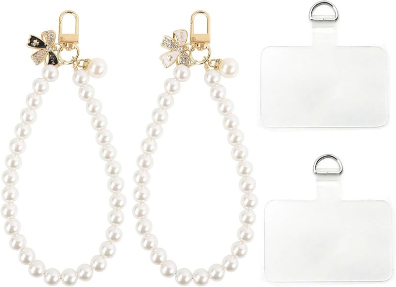 Parlberd Marble Beaded Phone Wrist Strap with Tether Tab - Hands-Free Lanyard for iPhone & Android, Universal Phone Bracelet for Cases 4-6.8", Anti-Drop Wristlet for Travel, Shopping - Image 1