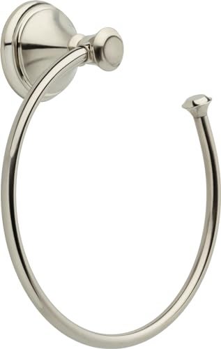 Delta Cassidy 1Pack Hand Towel Holder Brilliance Stainless Steel Towel Racks for Bathroom Wall Round Towel Ring Holder for Bath Towel Hanger for Kitchen Bathroom Accessories 79746SS - Image 1