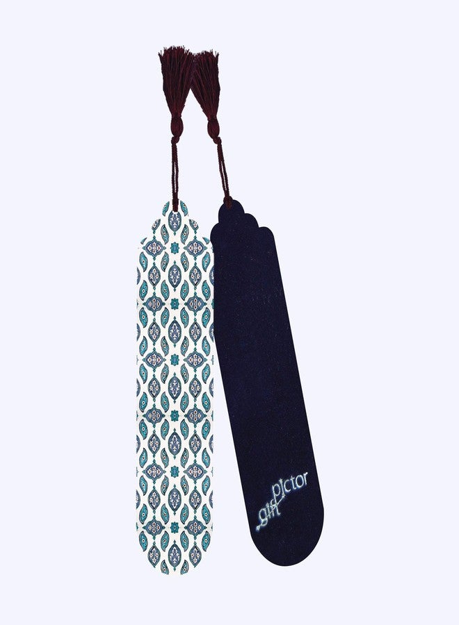 Pictor Gift مجموعة فواصل كتب مزخرفة من 4 قطع من بلاط العثماني من Pictor Gift، رمضان، عيد مبارك، معدن إسلامي مضغوط مع ظهر من جلد الغزال... (مجموعة بلاط عثماني 1) - Image 4