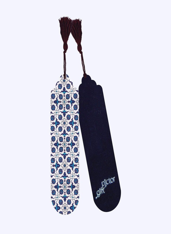 Pictor Gift مجموعة فواصل كتب مزخرفة من 4 قطع من بلاط العثماني من Pictor Gift، رمضان، عيد مبارك، معدن إسلامي مضغوط مع ظهر من جلد الغزال... (مجموعة بلاط عثماني 1) - Image 5