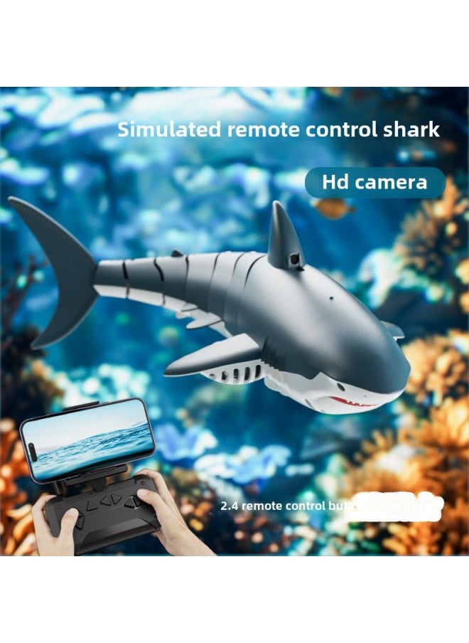 Generic - Remote Control Shark Boat Camera Bionic Electric Water Jet Megalodon Simulation Rocking Fish Children's Summer Toys-Color:S6 Remote Control Shark-water Spray With Light [english Sealed Color Box]-Specifications:Three Sets Of Batteries - Image 1