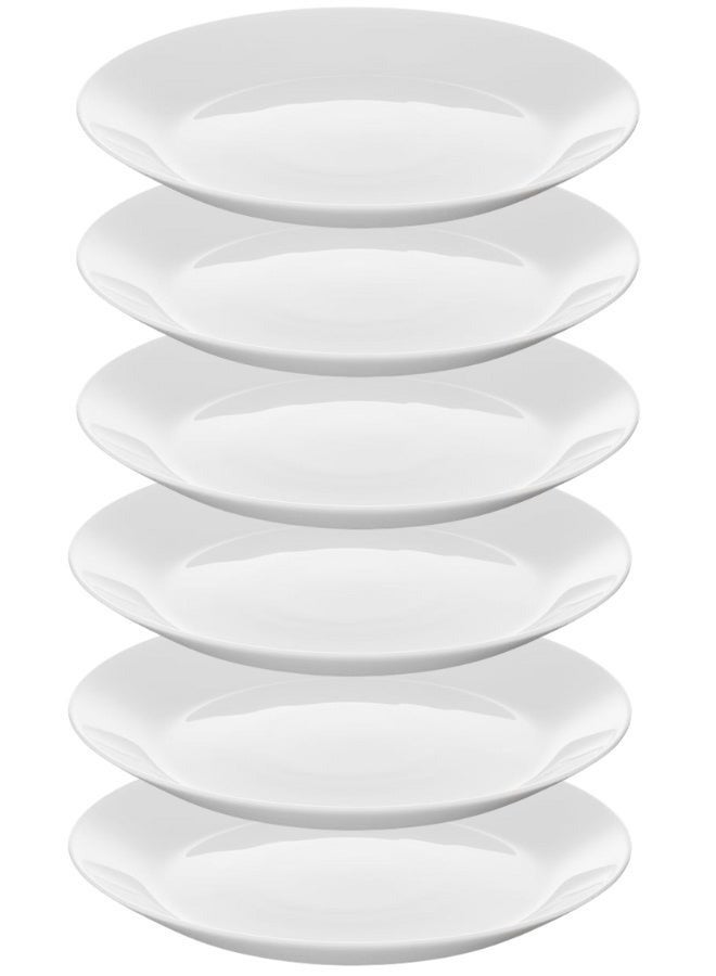 OFTAST 6-piece 25cm porcelain dinner plates, dishwasher and microwave safe, white. - Image 1