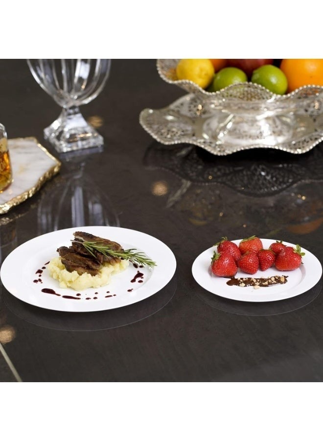 OFTAST 6-piece 25cm porcelain dinner plates, dishwasher and microwave safe, white. - Image 2