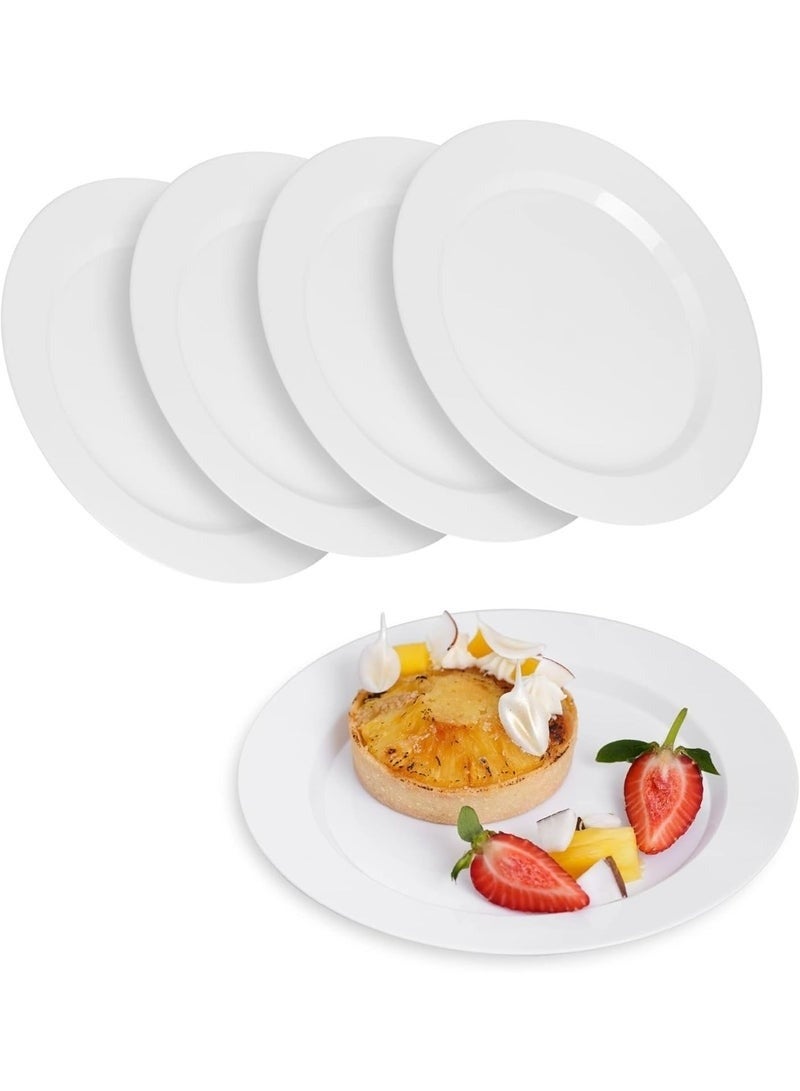 OFTAST 6-piece 25cm porcelain dinner plates, dishwasher and microwave safe, white. - Image 3