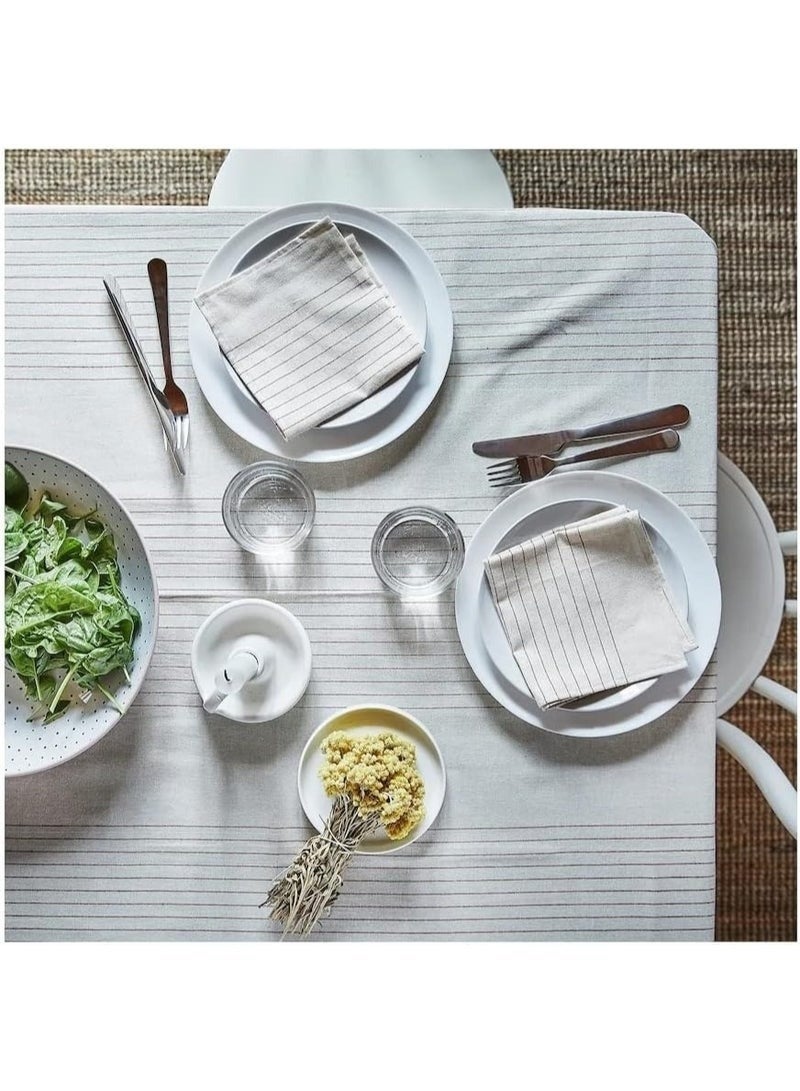 OFTAST 6-piece 25cm porcelain dinner plates, dishwasher and microwave safe, white. - Image 4