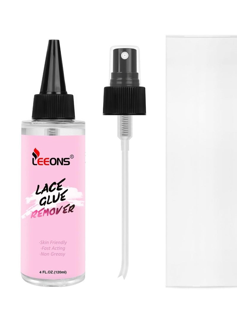 LEEONS 4OZ/120ml Lace Wig, Hair Extensions & Adhesive Tape Remover Spray - Fast-Acting, Gentle, Non-Greasy Formula for Easy Cleaning of Double-Sided Adhesives  - Image 3