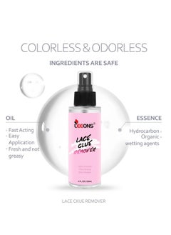 LEEONS 4OZ/120ml Lace Wig, Hair Extensions & Adhesive Tape Remover Spray - Fast-Acting, Gentle, Non-Greasy Formula for Easy Cleaning of Double-Sided Adhesives  - Image 2