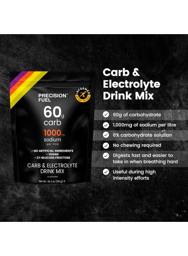 Precision Hydration Precision Fuel Carb & Electrolytes Powder Drink Mix - High-Performance Energy Drink, 60g Carbs & 1000mg Sodium per Liter, Vegan, Citrus Flavor - for Intense Workouts & Endurance Sports (1-Pack) - Image 3