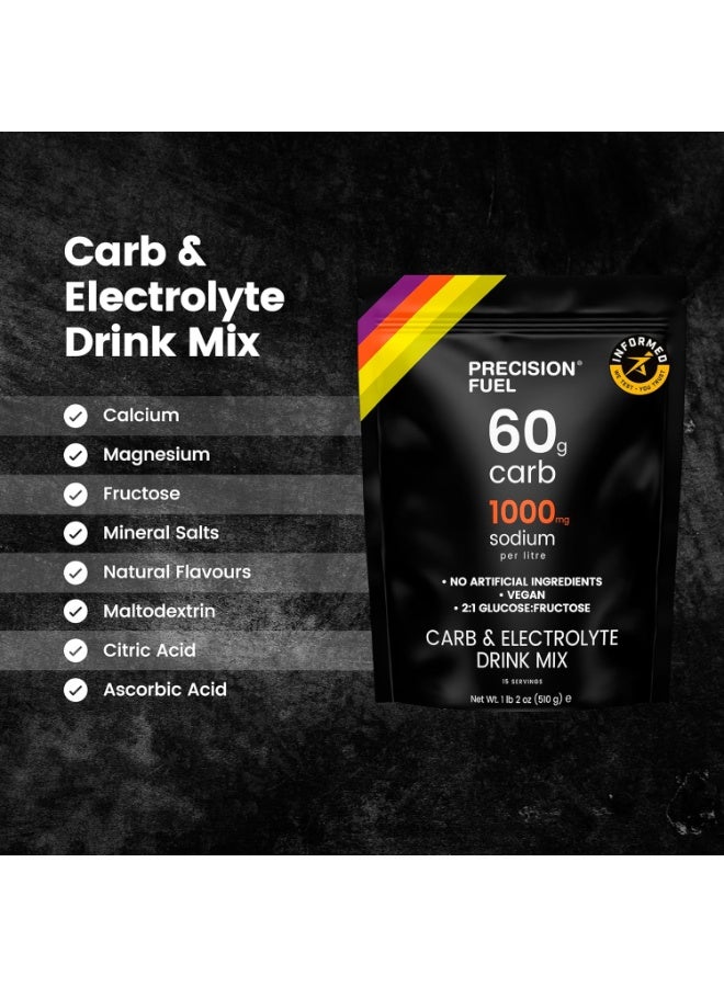 Precision Hydration Precision Fuel Carb & Electrolytes Powder Drink Mix - High-Performance Energy Drink, 60g Carbs & 1000mg Sodium per Liter, Vegan, Citrus Flavor - for Intense Workouts & Endurance Sports (1-Pack) - Image 5