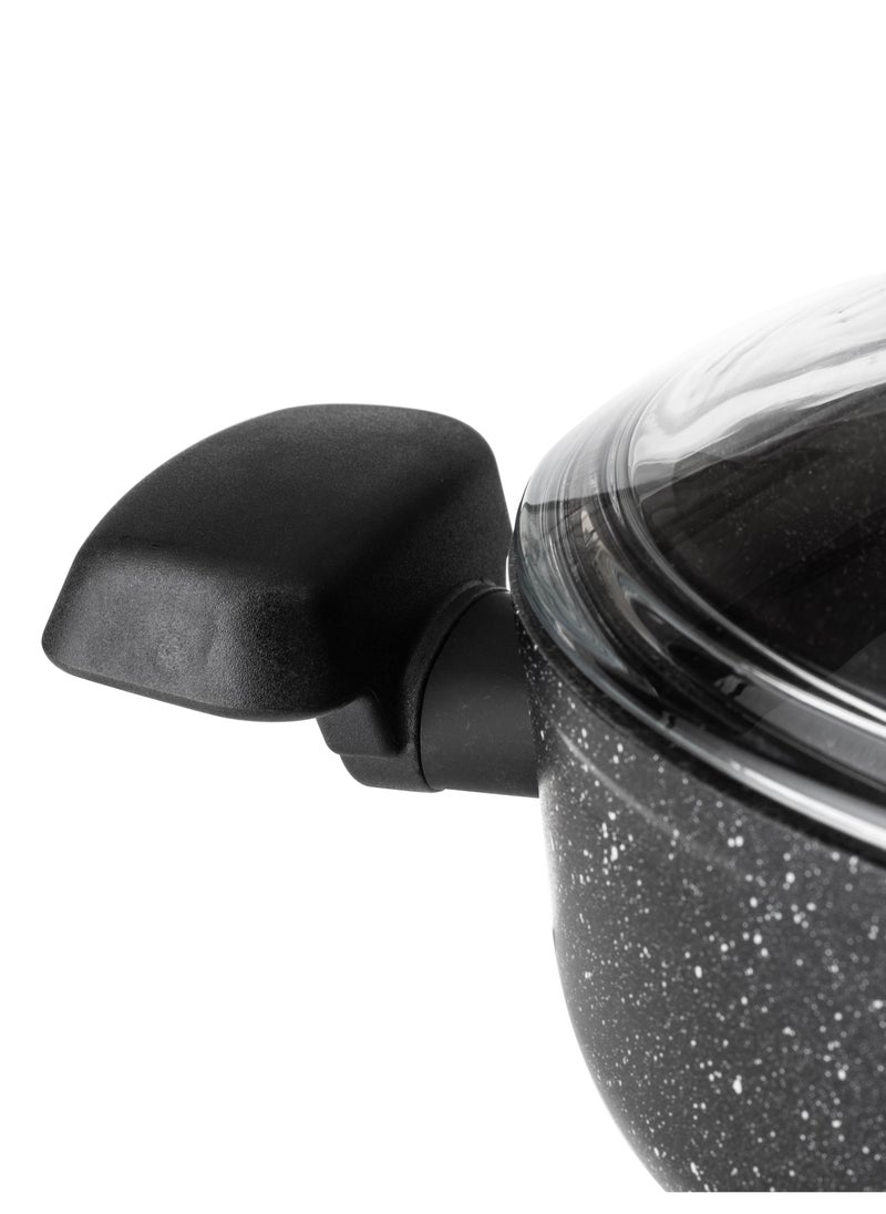 Korkmaz - Flat Korkmaz granite frying pan with glass lid size 28 * 7.5 cm - Image 1