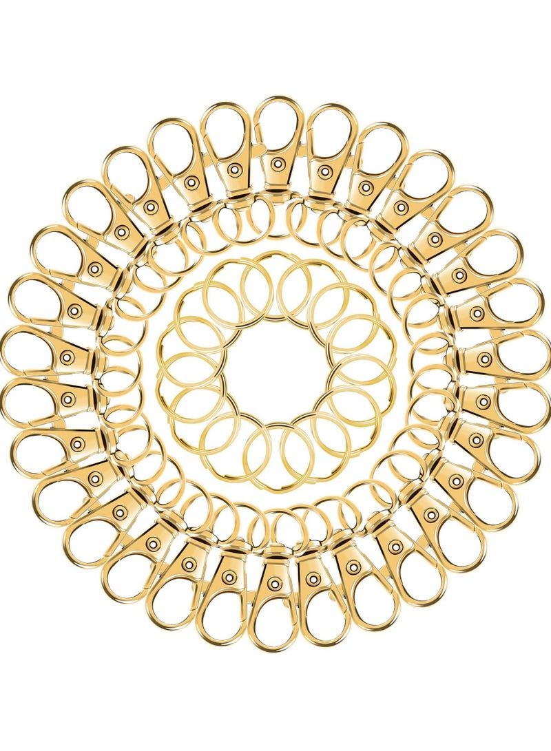 SYOSI 100PCS Gold Swivel Clasps Lanyard Snap Hooks with Key Rings Chain Clip Lobster Claw for Keychains Jewelry DIY Crafts  - Image 2
