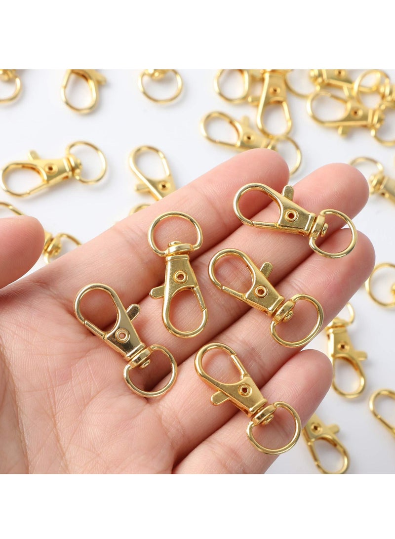SYOSI 100PCS Gold Swivel Clasps Lanyard Snap Hooks with Key Rings Chain Clip Lobster Claw for Keychains Jewelry DIY Crafts  - Image 5