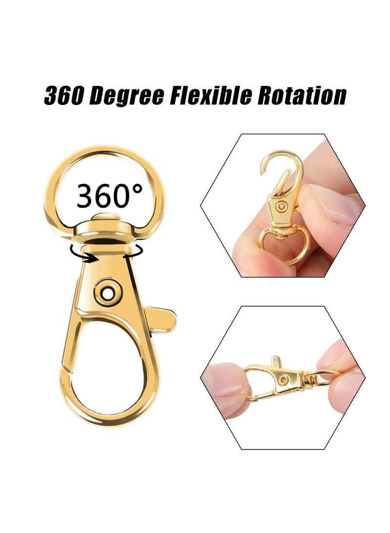 SYOSI 100PCS Gold Swivel Clasps Lanyard Snap Hooks with Key Rings Chain Clip Lobster Claw for Keychains Jewelry DIY Crafts  - Image 3
