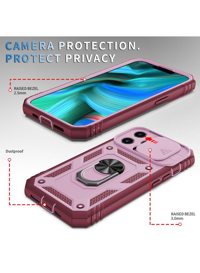 اس-توب جراب لهاتف iPhone 14 Pro بتصميم غطاء كاميرا منزلق مصنوع من مادة TPU + PC جراب هاتف واقٍ - Image 3
