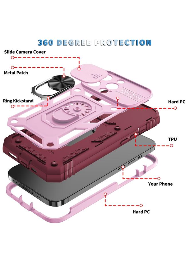 اس-توب جراب لهاتف iPhone 14 Pro بتصميم غطاء كاميرا منزلق مصنوع من مادة TPU + PC جراب هاتف واقٍ - Image 2