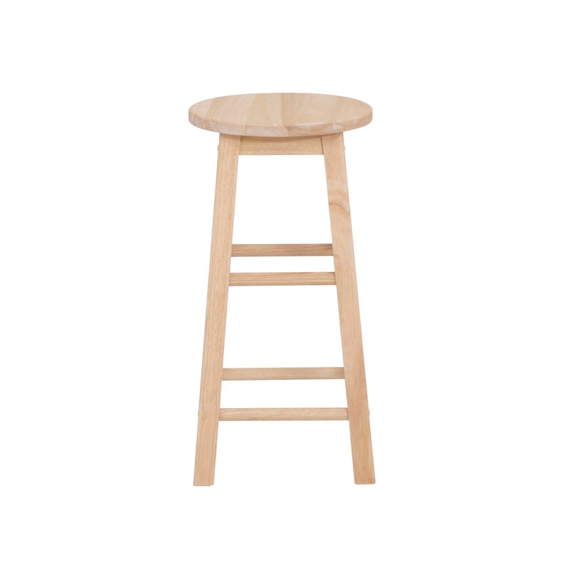 Linon Zeke Unfinished Solid Wood Backless Round Counter Stool with 24 Inch Seat Height - Image 3