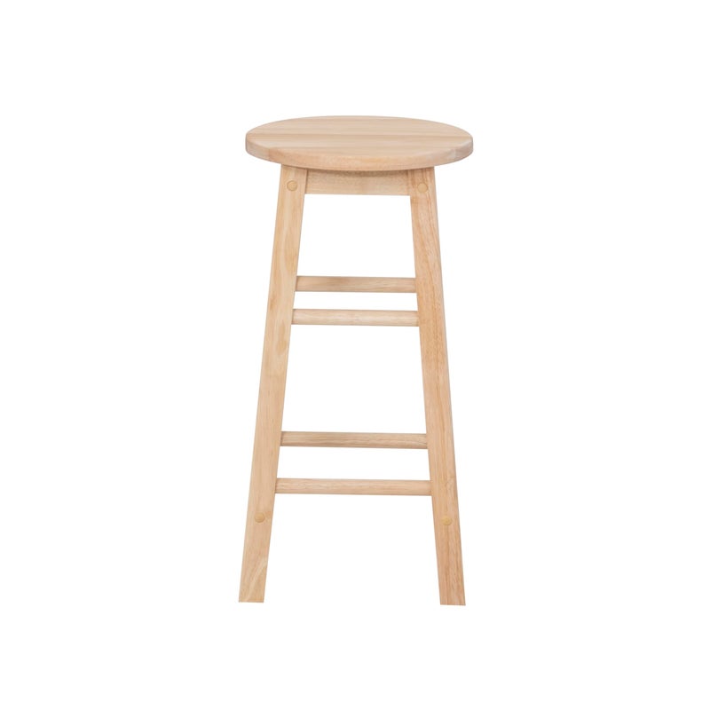 Linon Zeke Unfinished Solid Wood Backless Round Counter Stool with 24 Inch Seat Height - Image 4