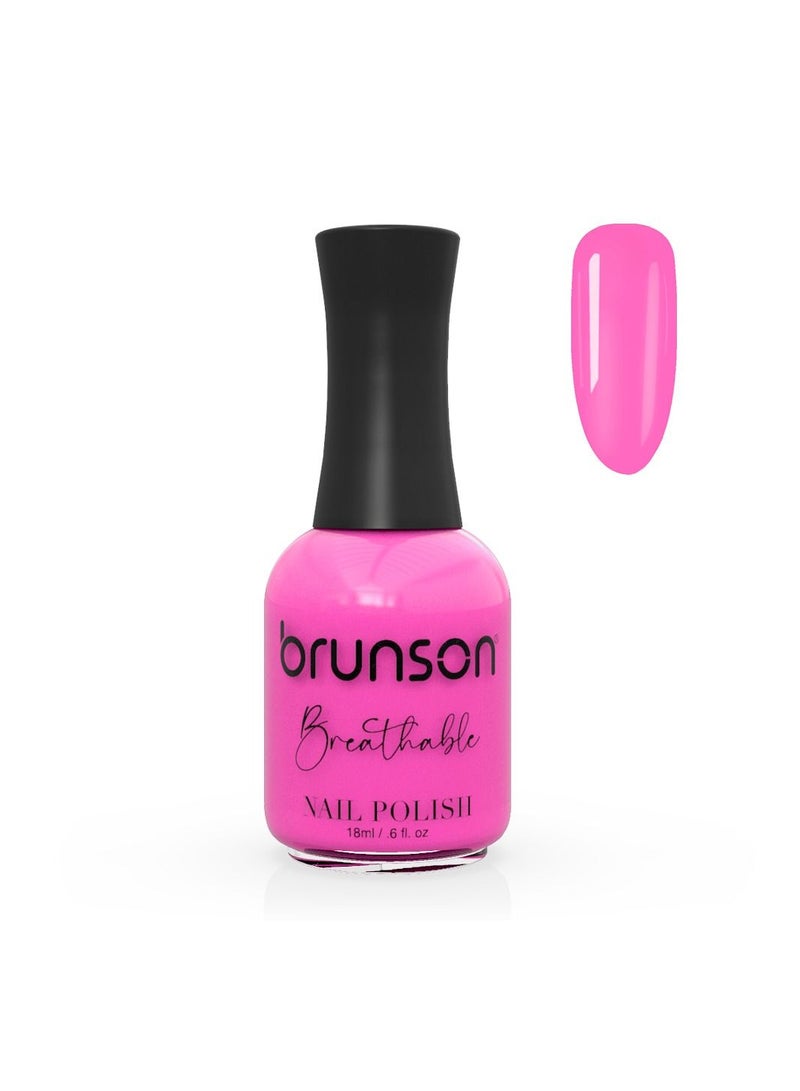 طلاء أظافر برونسون القابل للتنفس طلاء أظافر حلال صديق للوضوء يجف بسرعة يدوم طويلاً وسهل التقشير بلمعان لامع طلاء أظافر مائي 18 مل