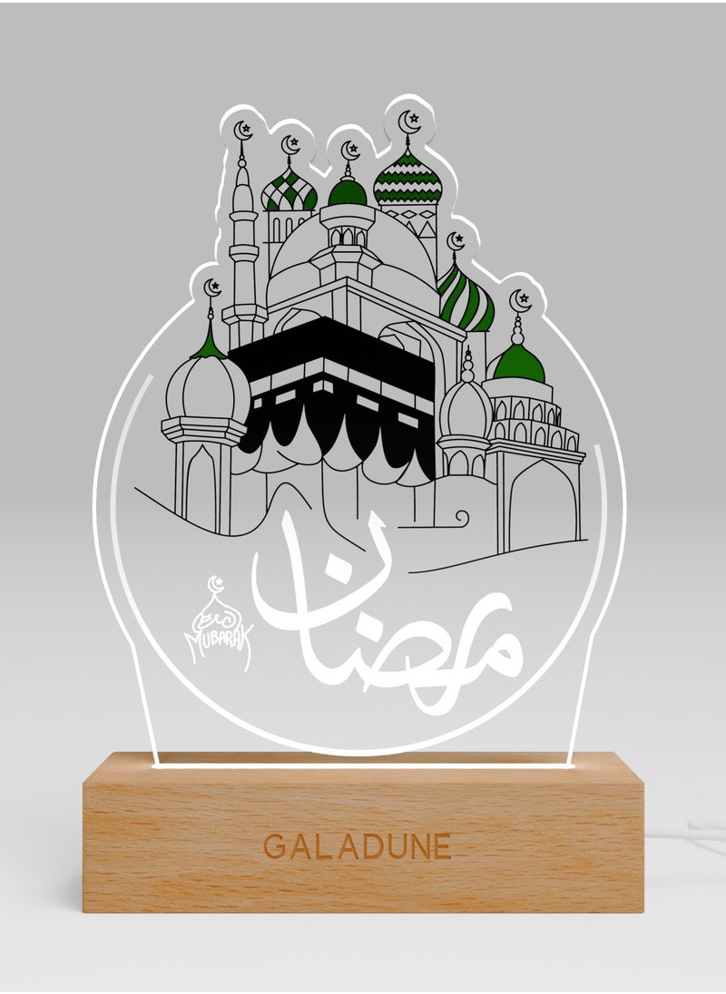 GALADUNE LED Acrylic Night Light, Kaaba and Text, for Ramadan and Islamic Celebrations, Home Decor, Cafe Decor, Night Lighting  - Image 5