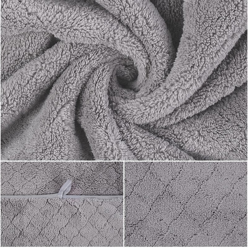 جي ام ال مناشف حمامات الألياف الدقيقة JML كبيرة الحجم فائقة الصوبر والتجفيف السريع لا يتلاشى وتعدد الأغراض للسبا اللياقة البدنية للسفر الرياضي واليوغا (الصوف المرجاني - رمادي 30 في × 60 بوصة) - Image 3