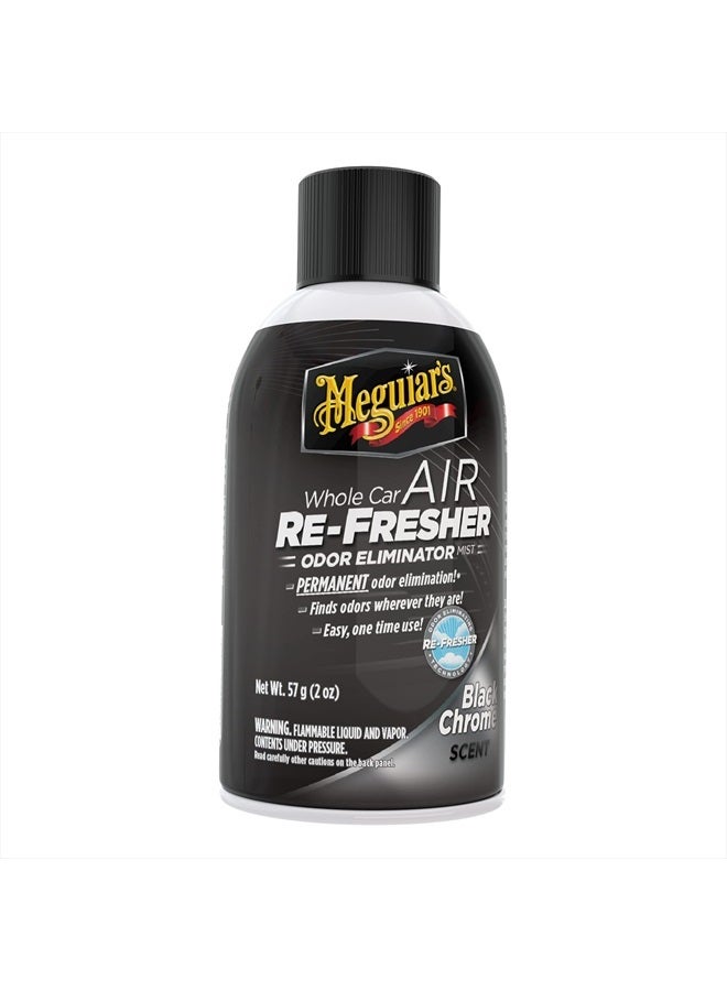 Meguiars Whole Car Air Re-Fresher Odor Eliminator Mist, Black Chrome Scent - Car Odor Remover & Car Air Freshener to Eliminate Bad Odors - 2 Oz Aerosol - Image 4