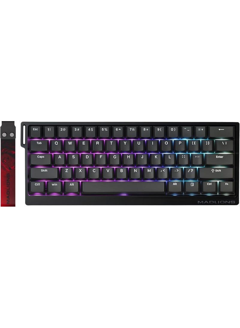 مادليونس Professional Gaming Mechanical Keyboard MAD 60 HE RGB - 1K, Magnetic Amber Pro Switches - Black - Image 1