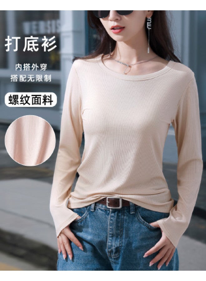 Goso Round Neck Knitted Sweater Women Spring Autumn Top 2025 New High-End Sense Inner Wear Base Layer Can Be Worn Outside Sweater - Image 1