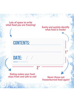 MESS Dissolvable Freezer Labels 500 Removable Food Container Labels Blank Labels For Food Containers Dissolvable Food Labels Stickers Freezer Tape Bottle Labels Jars Food Storage Labels 1X2"  - Image 4